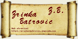 Zrinka Batrović vizit kartica